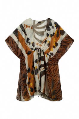 Capa boho estampada oversize