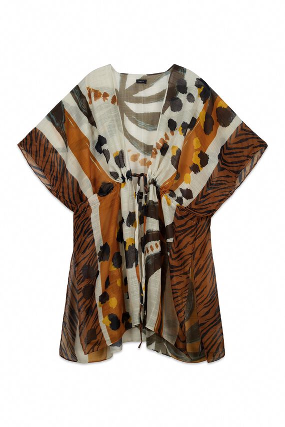 Capa boho estampada oversize