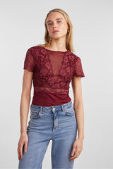 Pieces Body de encaje rojo