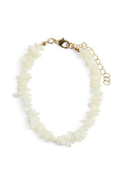 Pieces Pulseira de pedra branco