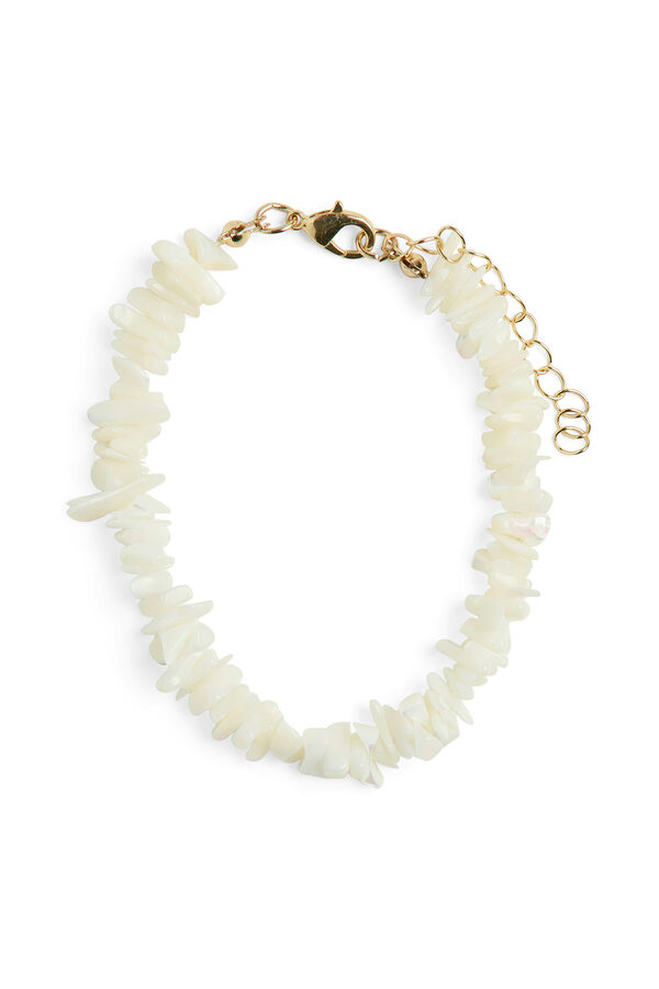 Pieces Pulseira de pedra branco