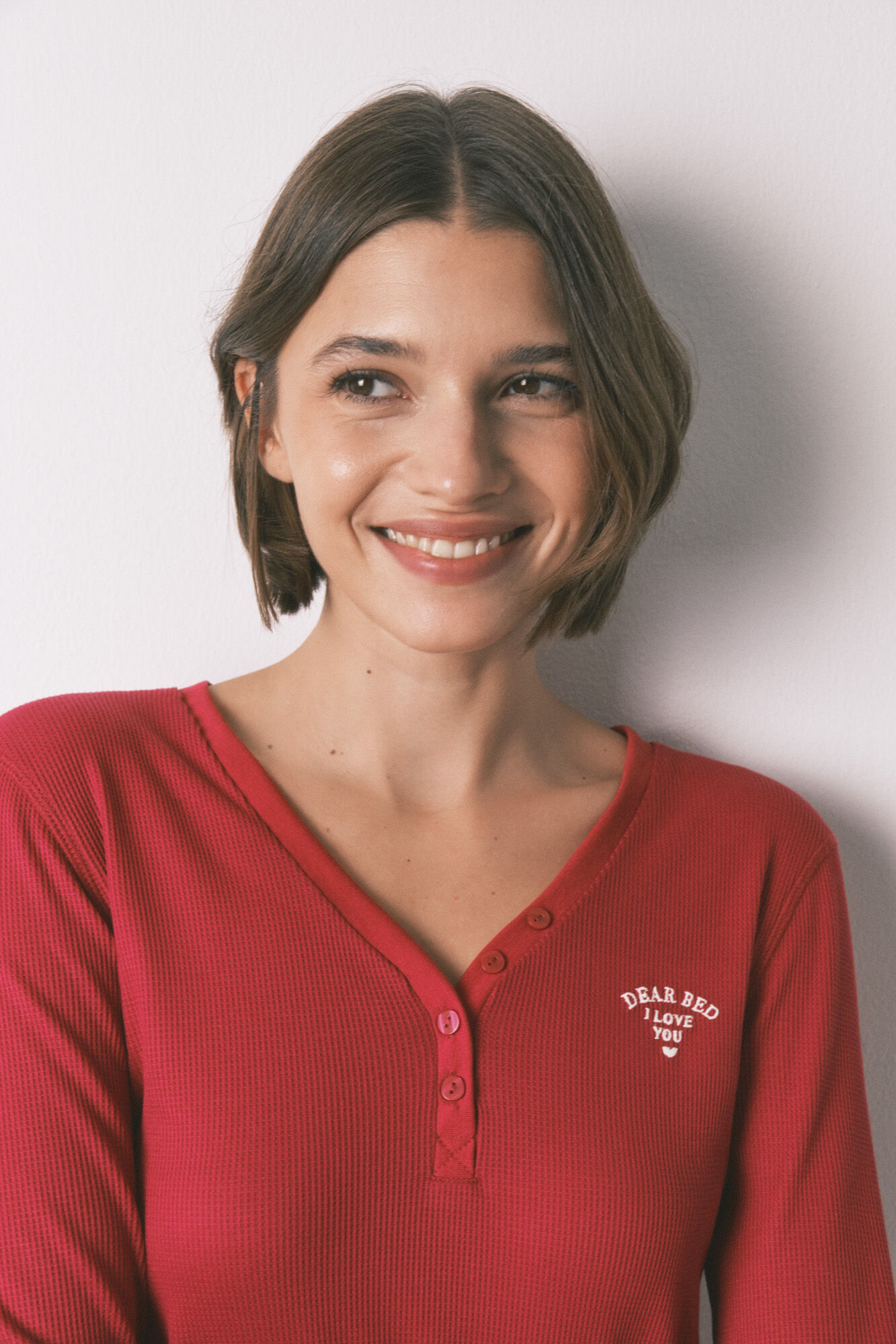 Women'secret Rebrasta crvena majica dugi rukav 