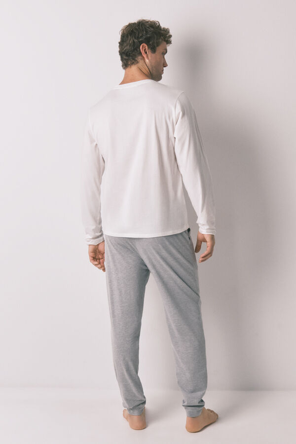 Women'secret Pijama largo 100% algod&oacute;n Snoopy  gris