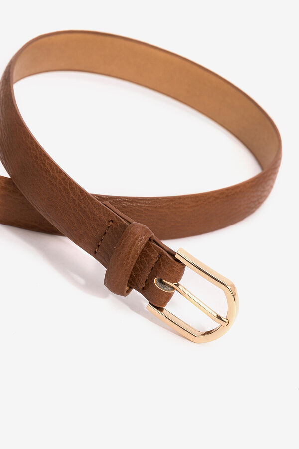 Vilanova Textured belt with buckle nude