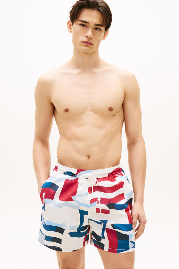 Tommy Hilfiger Ba&ntilde;ador hombre estampado banderas estampado