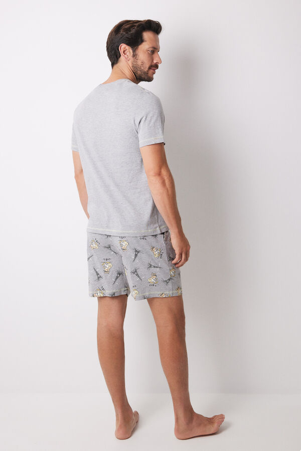 Conjunto Verano Hombre Pijama Corto Algodu00f3n Hombre Timon Azul