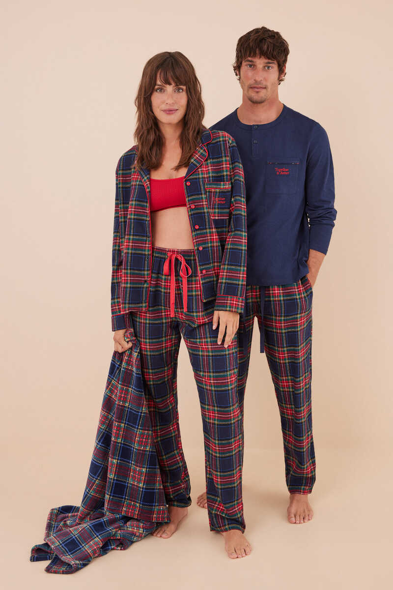 Pyjama homme 100 % coton carreaux