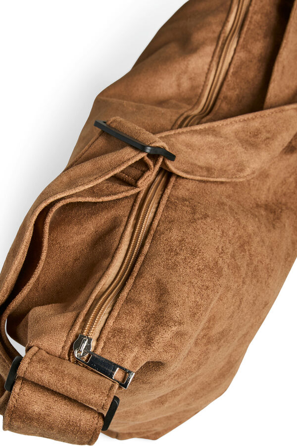 Pieces Bolso Bandolera Antelina marr&oacute;n