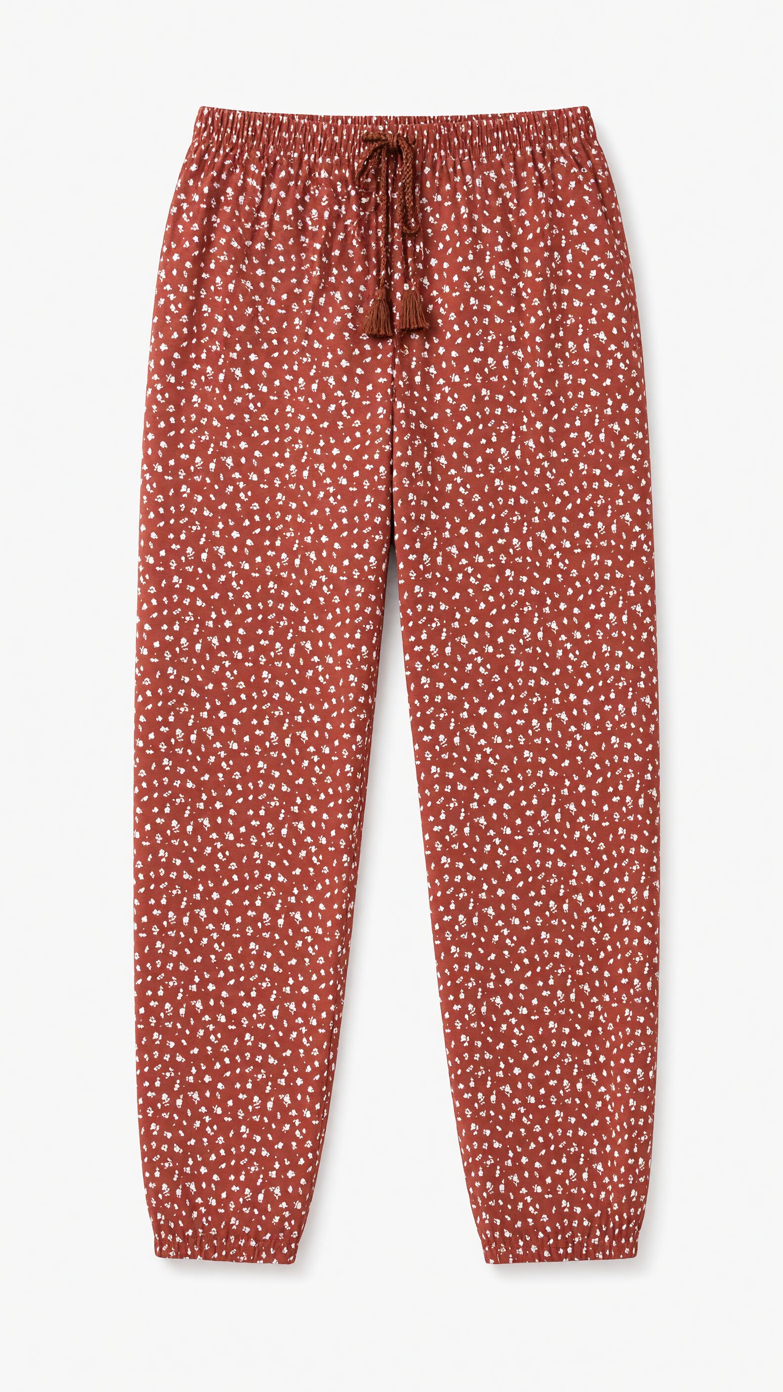Women'secret Braon duge pantalone sa mini cvetnim printom
