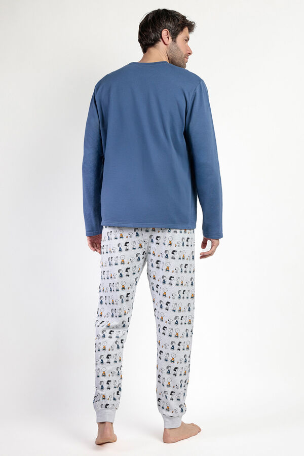 Admas Pijama largo felpa hombre Snoopy&Friends  azul