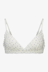 Women'secret Beli pamučni trouglasti grudnjak sa srcima NATURAL