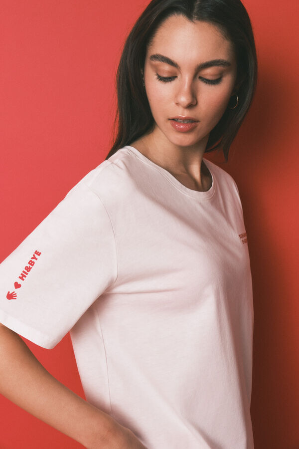 HI&BYE Bela 100% pamučna duga pidžama Bež