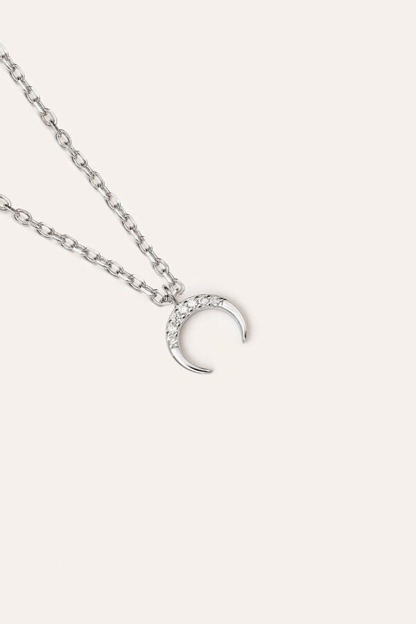 Singularu Silver Moon Necklace grey