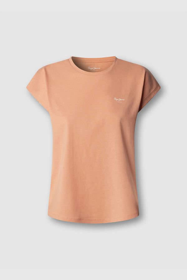 Pepe Jeans Majica kratkih rukava sa okruglom kragnom Koralna