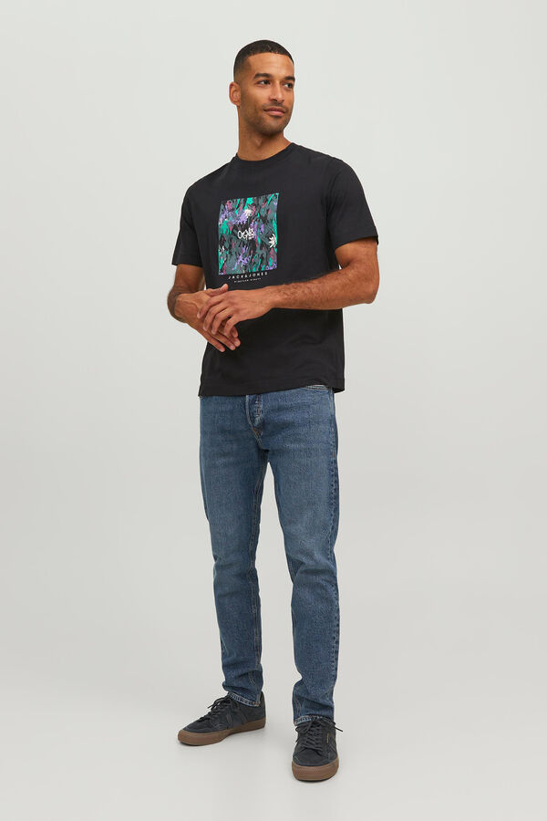 Jack & Jones Camiseta manga corta print logo algod&oacute;n org&aacute;nico  black