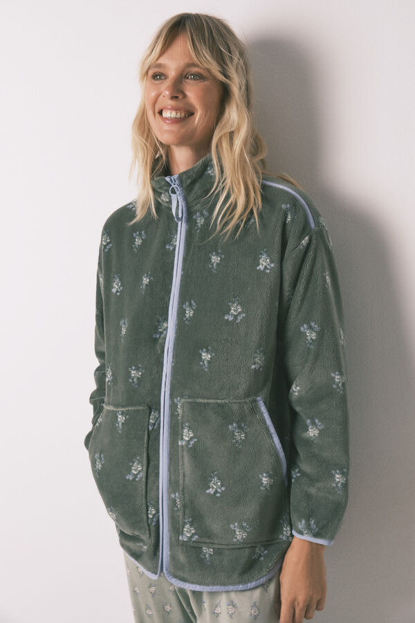 Women'secret Kućni ogrtač od cvetnog flisa Print