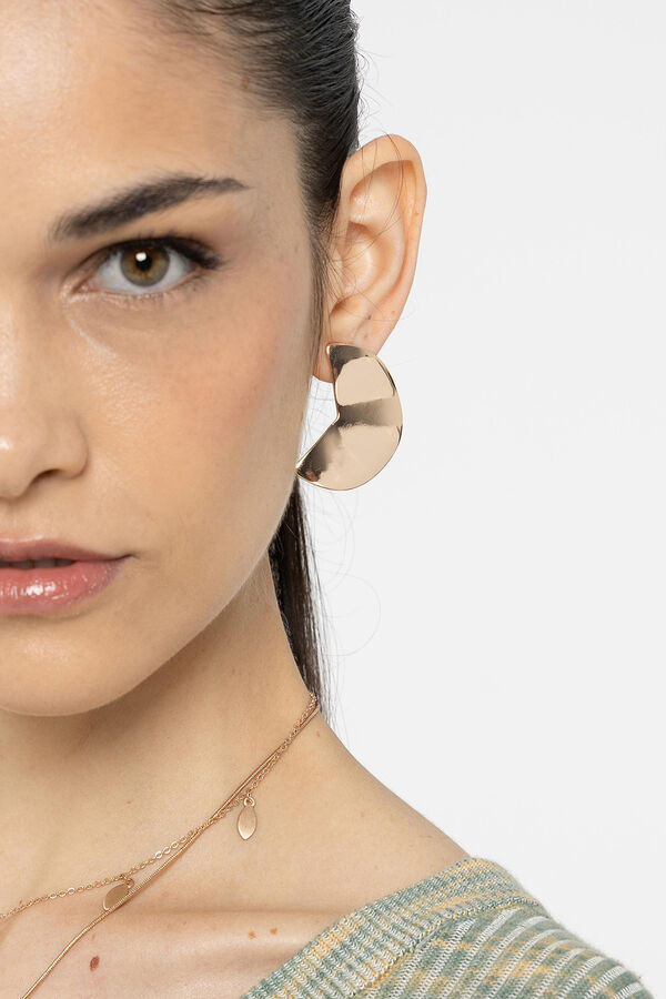 Vilanova Pendientes medianos dorados. Cierre con tap&oacute;n. yellow