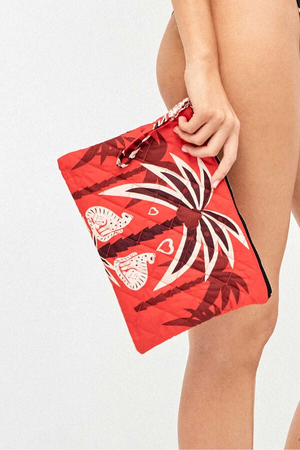 Gisela N&eacute;cessaire de praia estampada de m&atilde;o branco