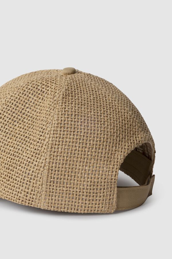 Pepe Jeans Gorra de paja logotipo delantero beige