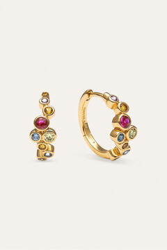 Singularu Pendientes Aro Rainbow Bubbles S Ba&ntilde;o Oro