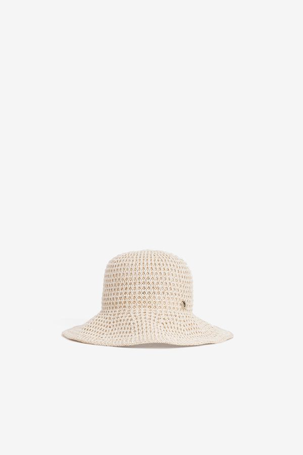 Vilanova Sombrero bucket efecto paja rayas beige