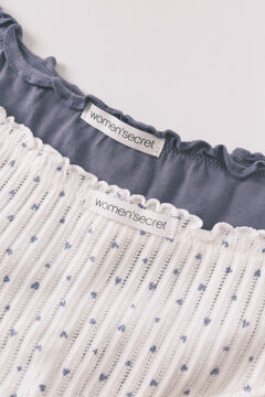 Women'secret Pakovanje od 2 komada plavih pamučnih &scaron;irokih gaćica sa belim printom