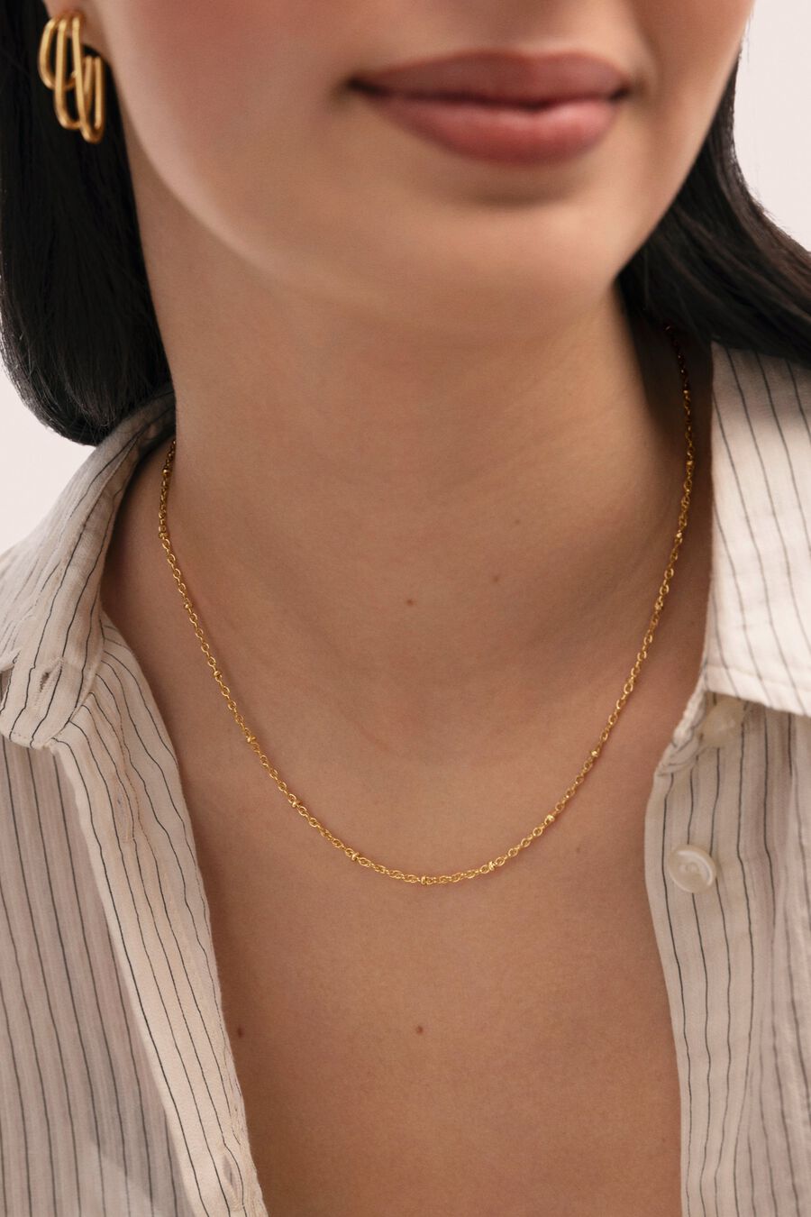 Collar Chance Acero Baño Oro