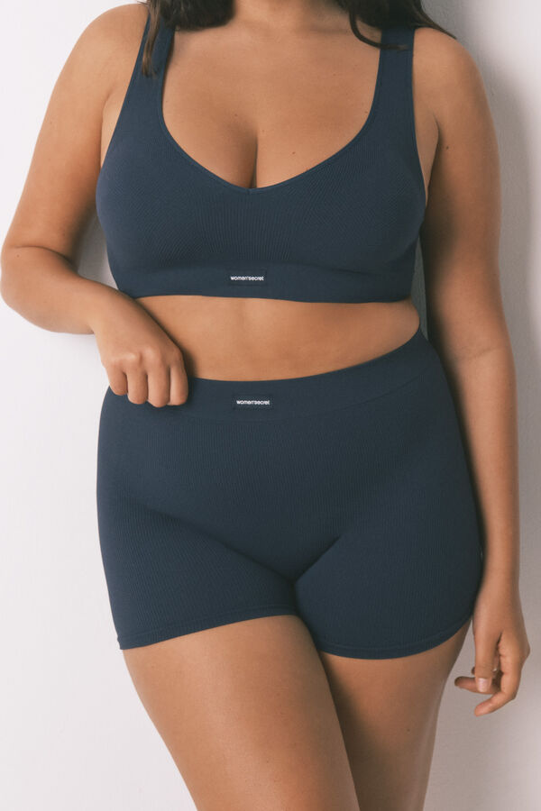 Women'secret Tamnoplave rebraste pantalone Plava