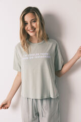 HI&BYE Zelena 100% pamučna duga prugasta pidžama Zelena