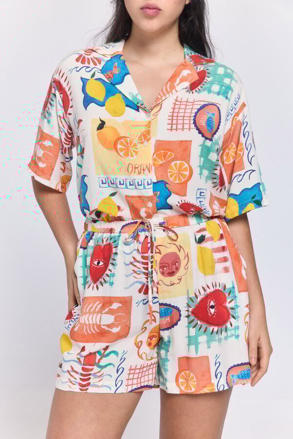 Pieces Suknja-hlače od ECOVERO&trade; viskoze Bijela