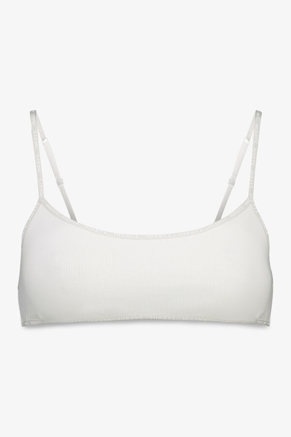 HI&BYE Fehér pamut melltartó top kosarak fehér