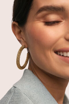 Singularu Pendientes Aro Disco Acero Ba&ntilde;o Oro