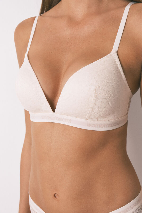 Women'secret Šarmantni trouglasti grudnjak sa životinjskim printom boje trouglasti grudnjak Bež