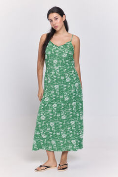Pieces Vestido comprido em viscose estampado