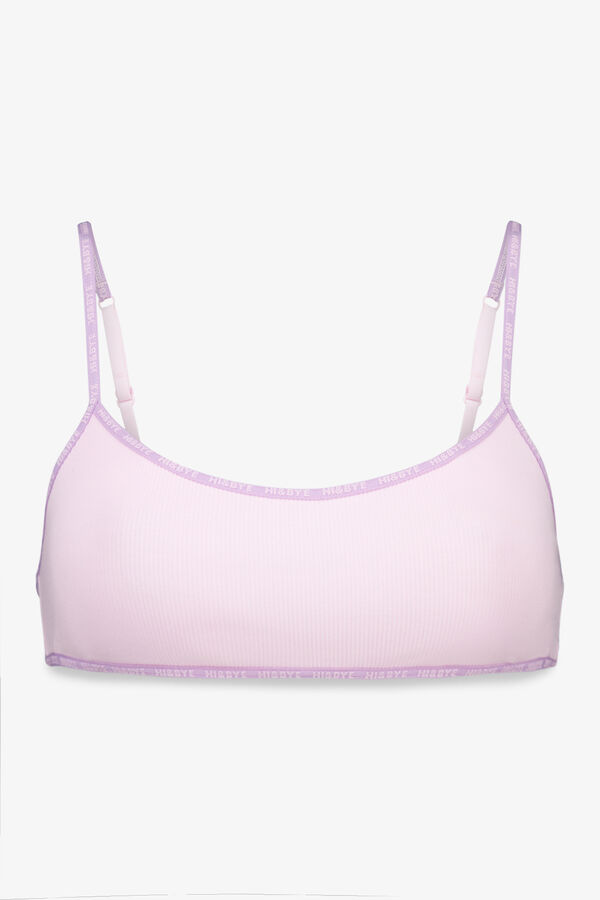 HI&BYE Ružičasti pamučni top grudnjak sa odvojivim korpe Roze