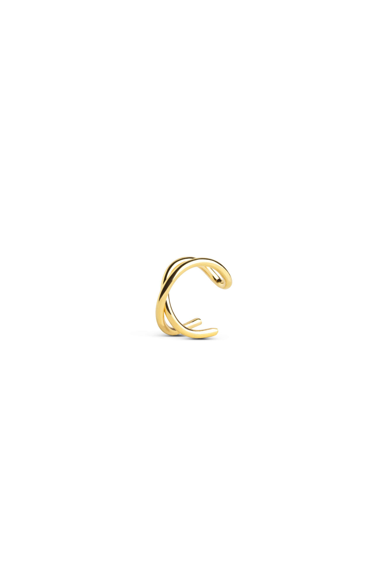 Singularu Pendiente suelto ear cuff cross em prata banho ouro