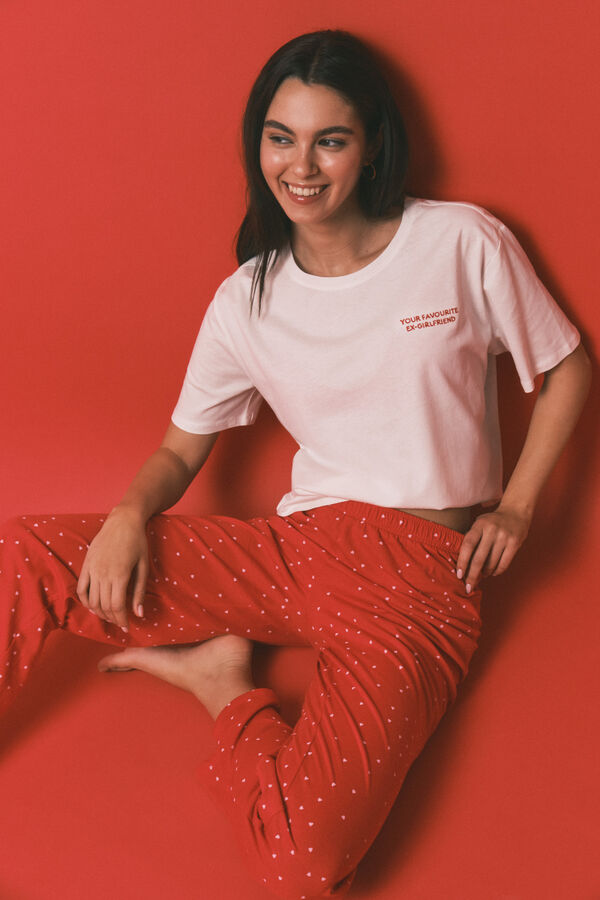 HI&BYE Bela 100% pamučna duga pidžama Bež