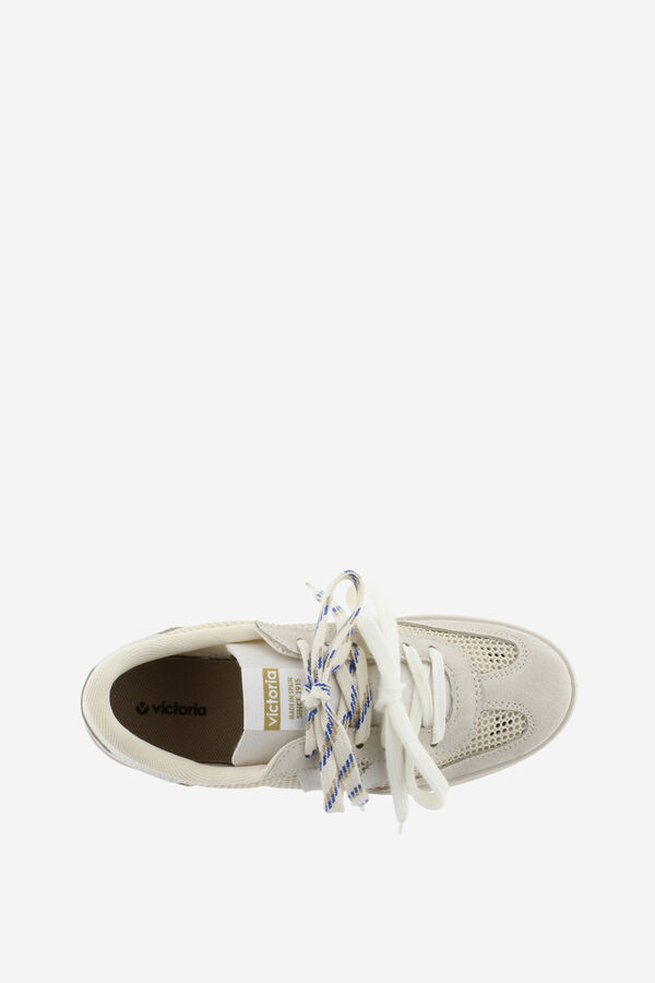 Victoria Zapatillas tipo malla piezas serraje beige