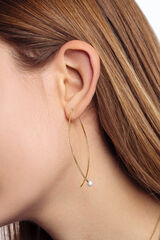 Singularu Gold Arch Pearl Earrings printed