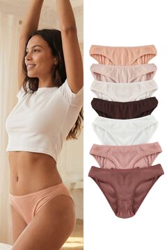 Trendyol Pack de 7 bragas cl&aacute;sicas canal&eacute;