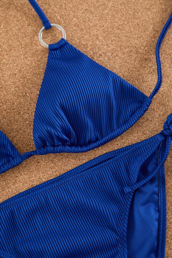Trendyol Bikini recto con textura azul