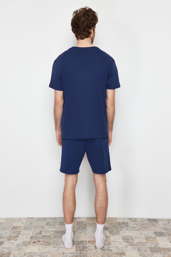 Trendyol Conjunto de pijama corto liso azul