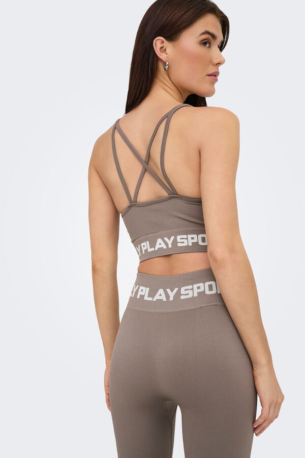 Only Play Sujetador deportivo de tirantes sujecci&oacute;n media gris