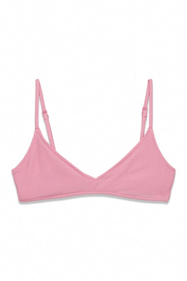 Women'secret Roze gužvani trouglasti gornji deo bikinija Roze