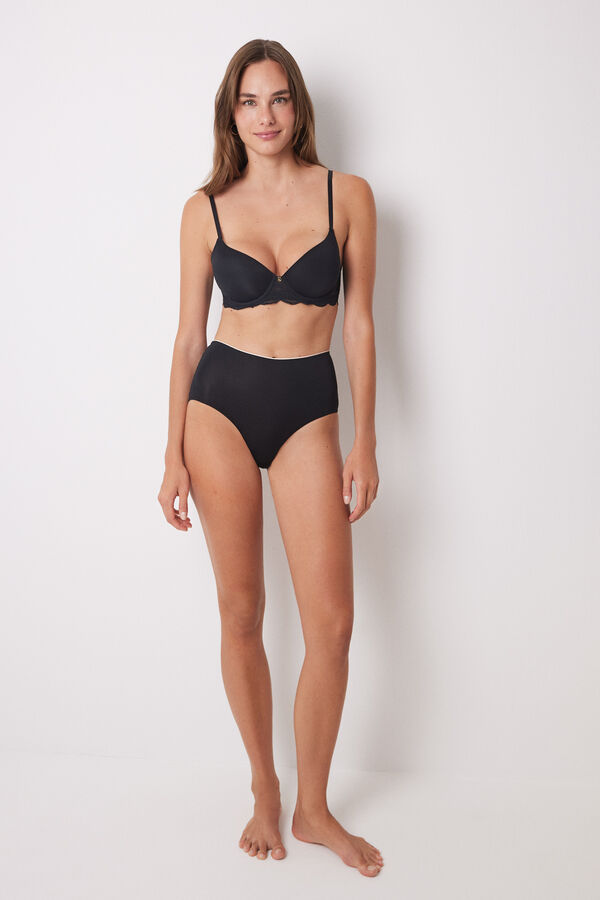 Women'secret Duboke gaćice za smanjivanje crne boje Crna