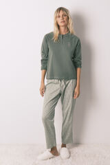 Women'secret Duga pidžama sa cvetnim pantalonama Kaki