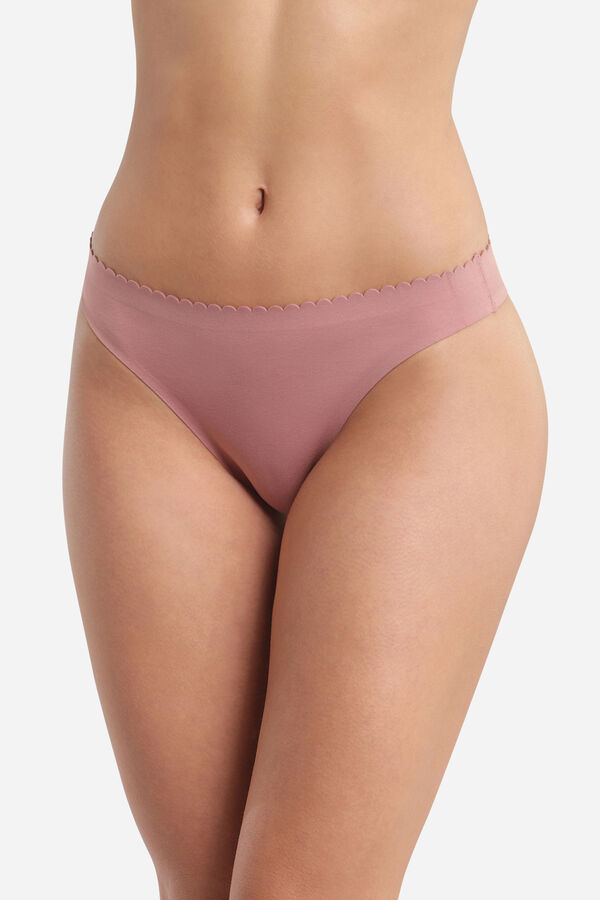 DIM Pack of 2 laser cut cotton thongs printed