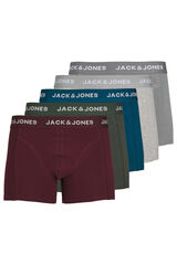 Jack & Jones Pack de 5 b&oacute;xers combinados de algod&oacute;n morado/lila