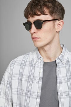Jack & Jones &Oacute;culos de sol de arma&ccedil;&atilde;o superior carey castanho