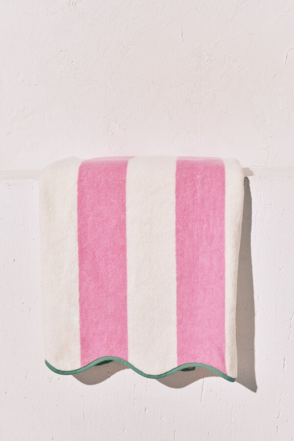 Women'secret 100% pamučni prugasti pe&scaron;kir Roze